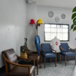 Blu Monkey merchandise displayed beside the lounge at Blu Monkey Boutique Bangsaen