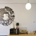 Monkey mural above the snack and drink station at Blu Monkey Boutique Bangsaen
